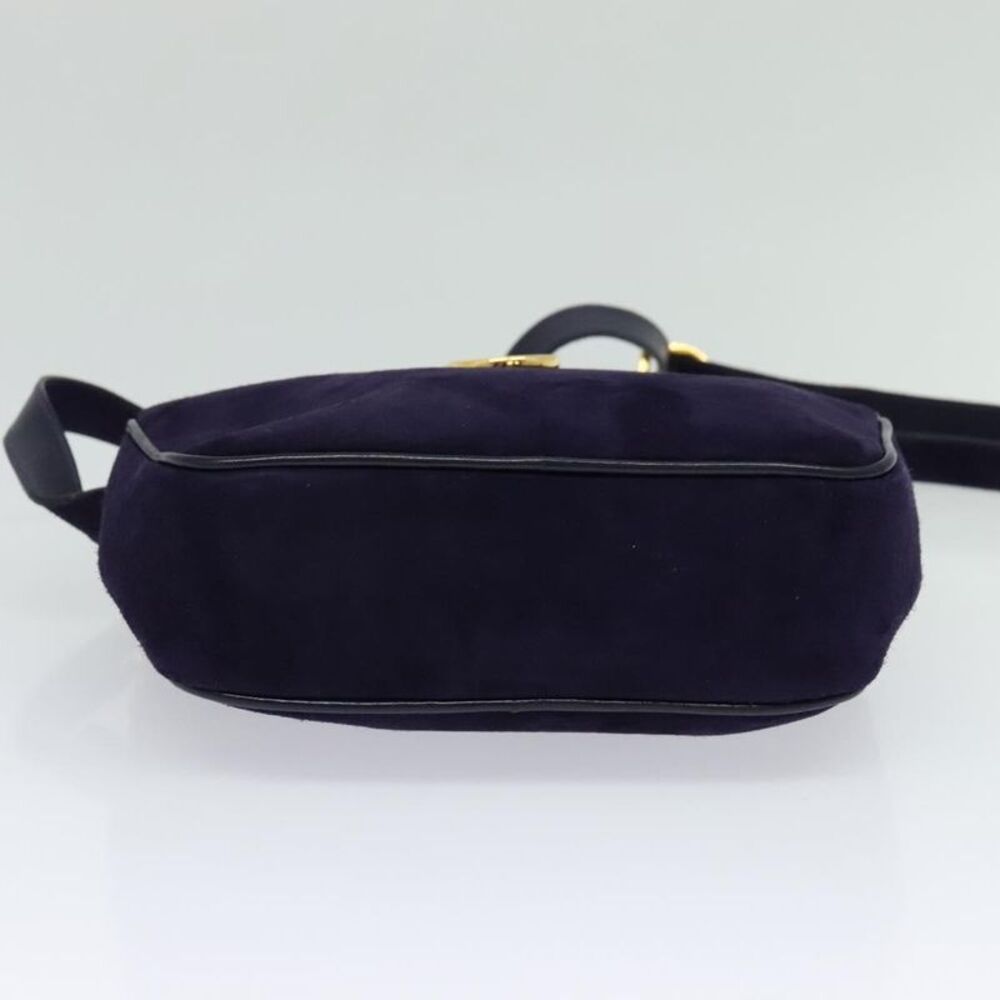 Salvatore Ferragamo Gancini Suede Purple Suede Shoulder Bag Bag - Picture 14 of 16